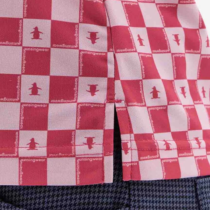 レディース マンシング ゴルフウェア 長袖シャツ ブロックチェック柄