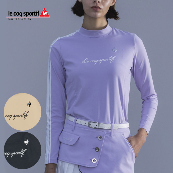 【未使用品】1PIU1UGUALE3 GOLF アームロゴモックネック長袖シャツ ルコック アシンメトリーフロントロゴ長袖モックネックシャツ QGWWJB21