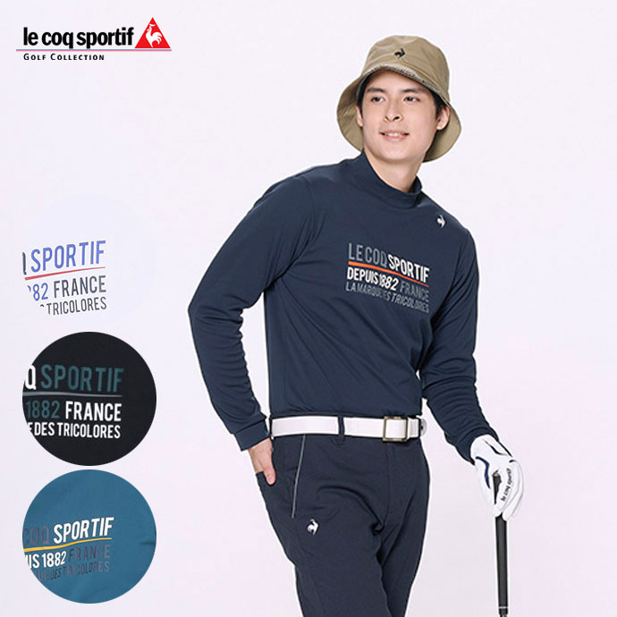 メンズ ルコック ゴルフウェア 長袖シャツ モックネック長袖シャツ
