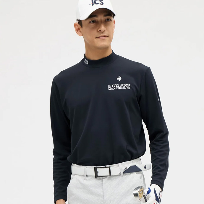 メンズ ルコック ゴルフウェア 長袖シャツ ベーシックモックネック長袖