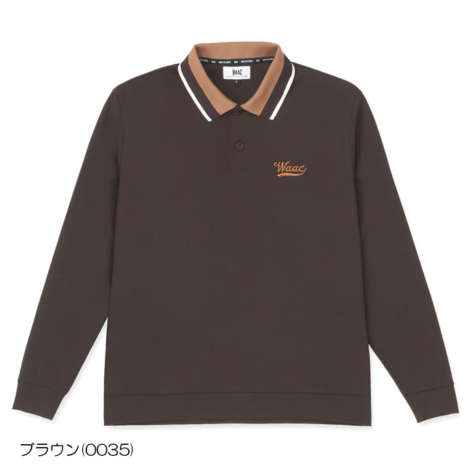 【WACC】新品ワック　長袖ゴルフポロシャツ　メンズＬ　黒　定価18,700円 メンズ ワック ゴルフウェア 長袖シャツ 長袖ポロシャツ 072254032