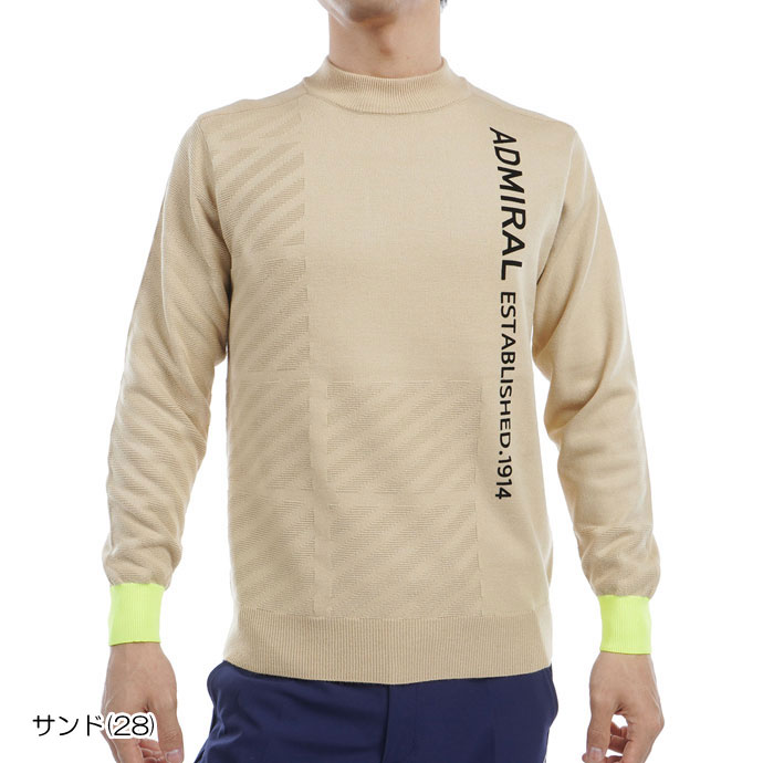 メンズ アドミラル ゴルフウェア セーター ラインロゴモックネック