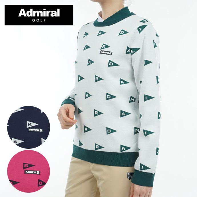 【新品】スコッティキャメロン　アドミラル　ゴルフ　ニット　セーター　ロゴ　XL アドミラル フラッグジャカードクルーセーター ADLA454 レディース