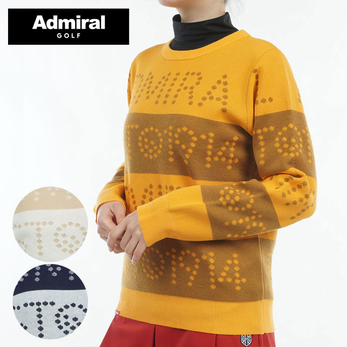 アドミラル ゴルフ&ロゴボーダークルーセーター ADLA464 レディース