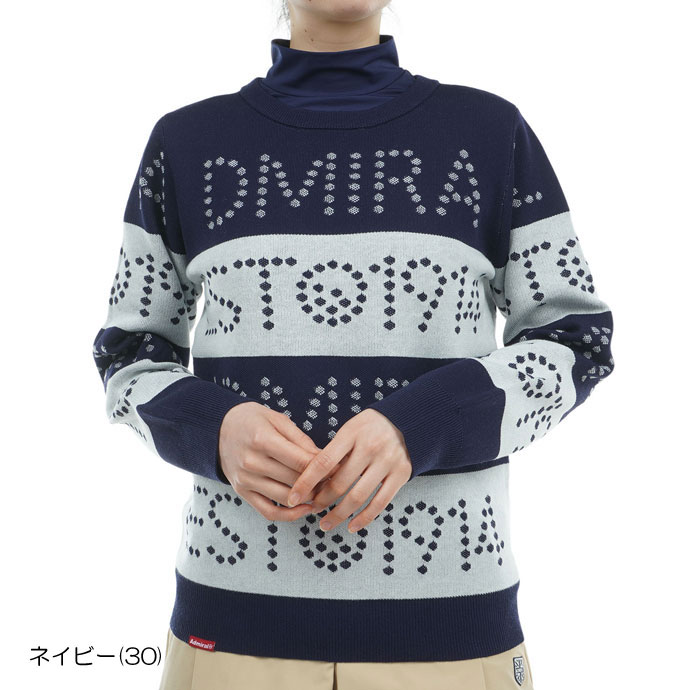アドミラル ゴルフ&ロゴボーダークルーセーター ADLA464 レディース