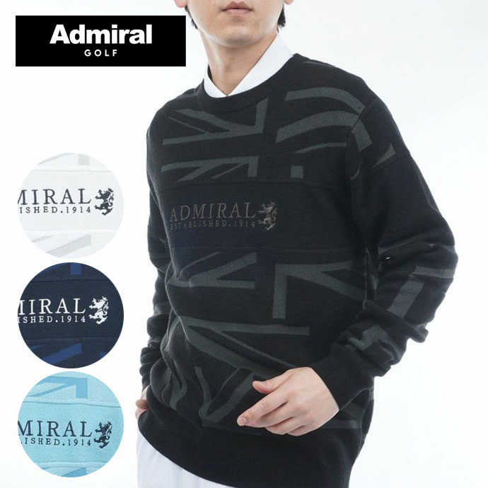 メンズ アドミラル ゴルフウェア セーター UJジャガードクルーネック