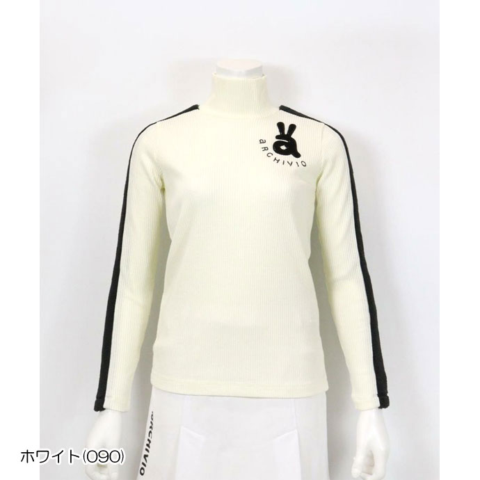 25FW【新品未使用 アルチビオ】機能素材脇ラインポイント半袖ハイネック38号 アルチビオ タートルネックプル A419104 レディース | Lieto by