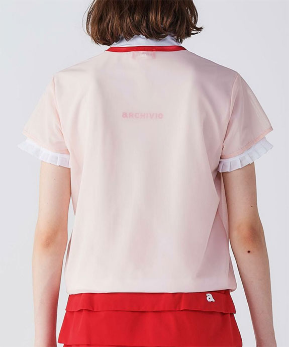 アルチビオ ゴルフウェア 半袖シャツ シアー×フリルツインセット