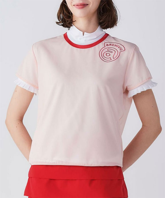 アルチビオ ゴルフウェア 半袖シャツ シアー×フリルツインセット