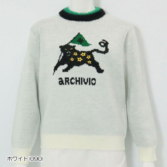 アルチビオ ゴルフウェア セーター 黒ヒョウジャガードニット A518020