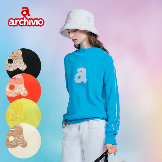 アルチビオ ゴルフウェア セーター スパンコール刺繍保温ニット