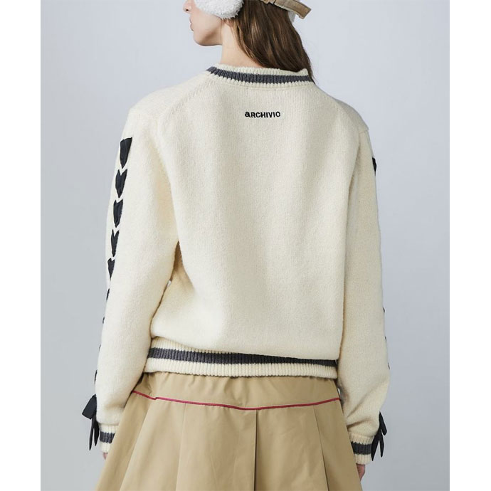 レディース アルチビオ ゴルフウェア セーター ブレードリボン袖ニット