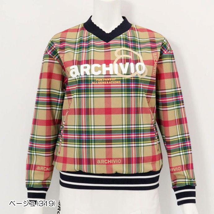 archivio アルチビオ フルジップ ブルゾン レディースゴルフウェア レディース アルチビオ ゴルフウェア アウター ポーチ付カレッジ風プル