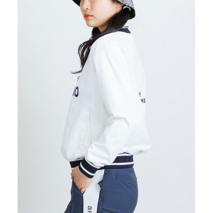 レディース アルチビオ ゴルフウェア アウター ポーチ付カレッジ風プル