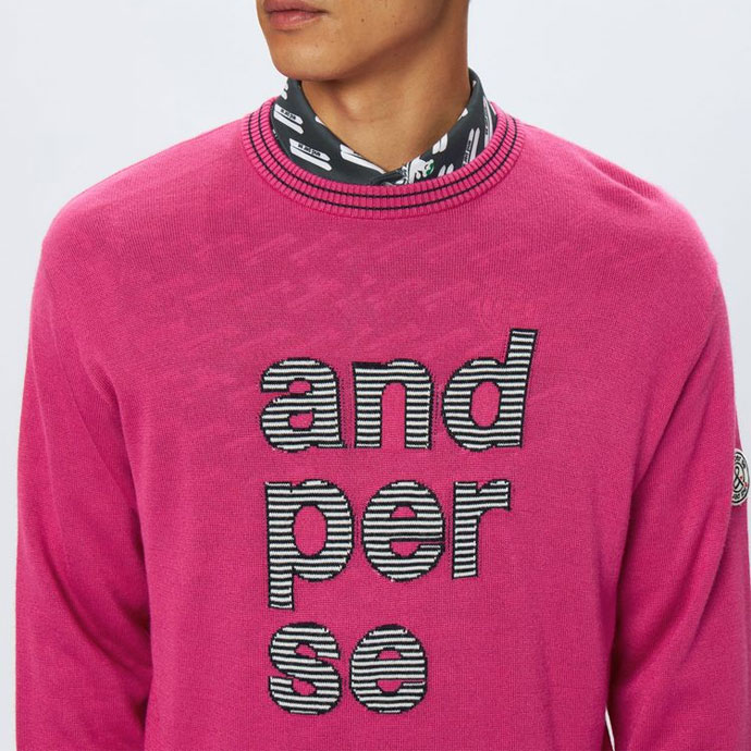 メンズ アンパスィ ゴルフウェア セーター クレアニットクルーネック