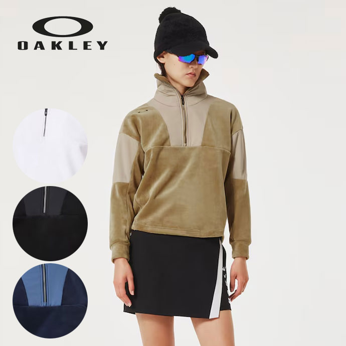 新品　OAKLEY オークリーゴルフ【Ｌ】 セットアップ モックネック＆スカート レディース オークリー ゴルフウェア アウター ELEVATE PULLOVER H/Z
