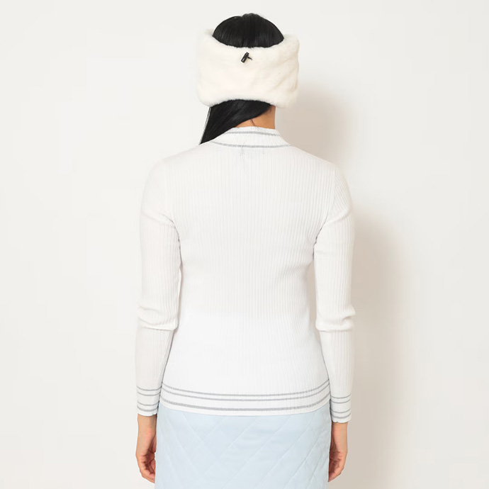 ３点セット【新品】キャロウェイ ホワイト フリース ニット スカート ハイネック レディース キャロウェイ ゴルフウェア セーター ハイネックニット