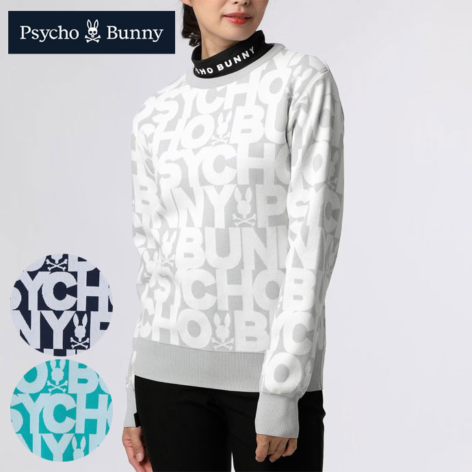psycho bunny サイコバニー　ゴルフ　セーター　ワッペン　オシャレ メンズ サイコバニー ゴルフウェア セーター クルーニット GF246 男性
