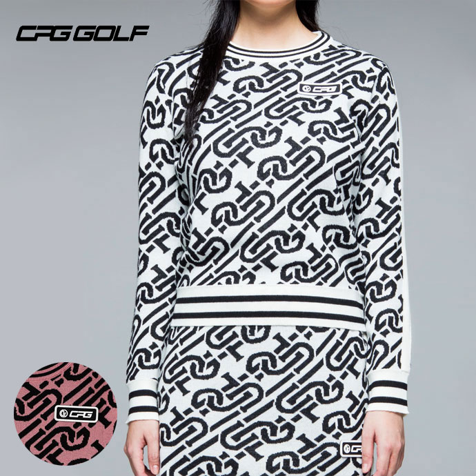 レディース CPG ゴルフウェア セーター チェーンロゴリブセーター