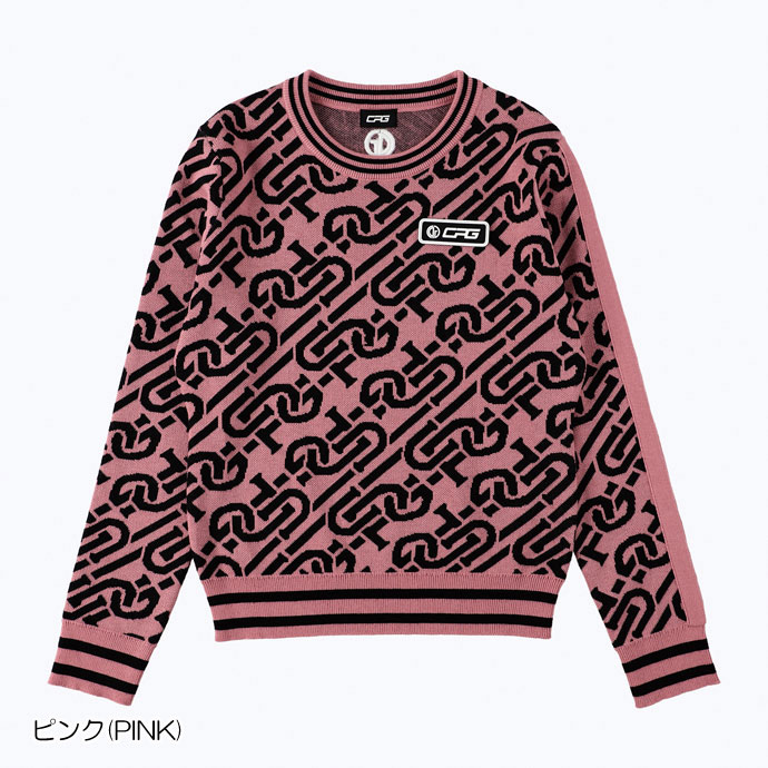 レディース CPG ゴルフウェア セーター チェーンロゴリブセーター