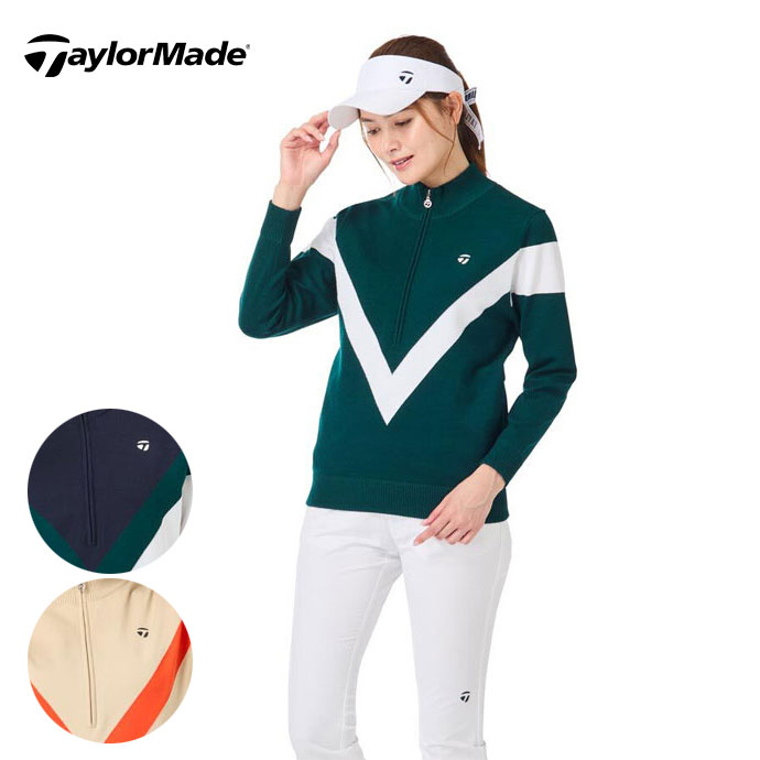 テーラーメイド カラーブロックハーフジップセーター UN426 レディース