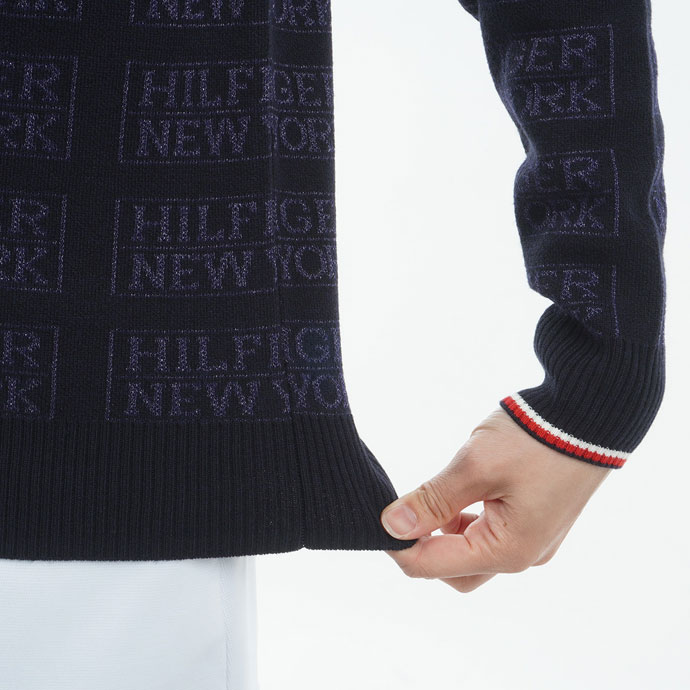 トミーヒルフィガー モノグラムジャカードクル－ネックセ－タ