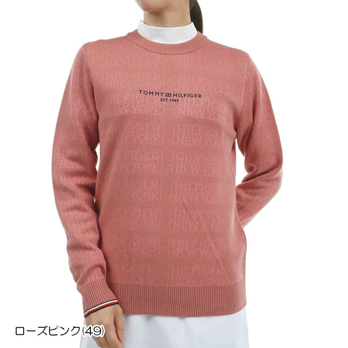 トミーヒルフィガー モノグラムジャカードクル－ネックセ－タ
