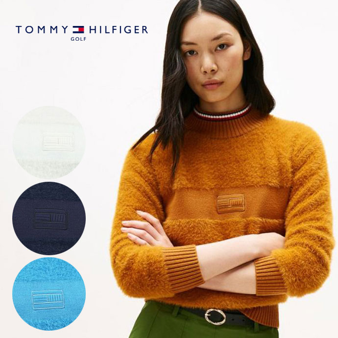 GOLF トミーヒルフィガーゴルフ　ハイネック　ニット トミーヒルフィガー ゴルフウェア セーター シャギー ハイネックニット