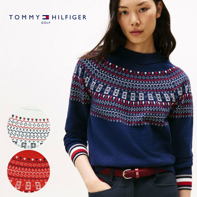 トミーヒルフィガー ゴルフウェア セーター フェアアイル柄 ハイネック
