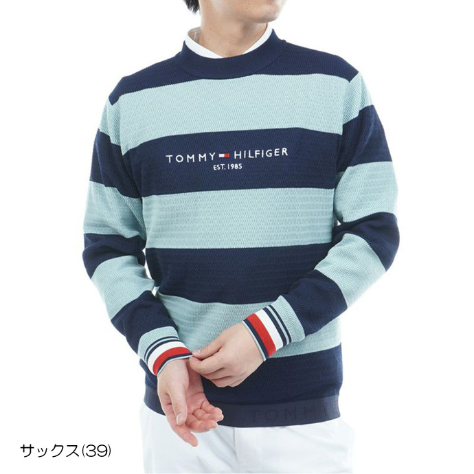 メンズ トミーヒルフィガー ゴルフウェア セーター ボーダー クルー