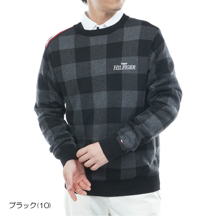 メンズ トミーヒルフィガー ゴルフウェア セーター チェックジャガード
