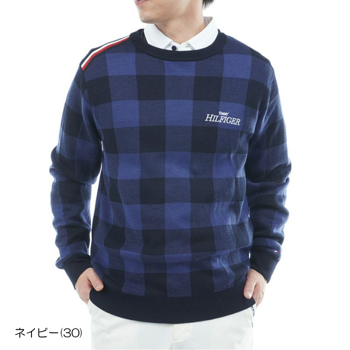 メンズ トミーヒルフィガー ゴルフウェア セーター チェックジャガード