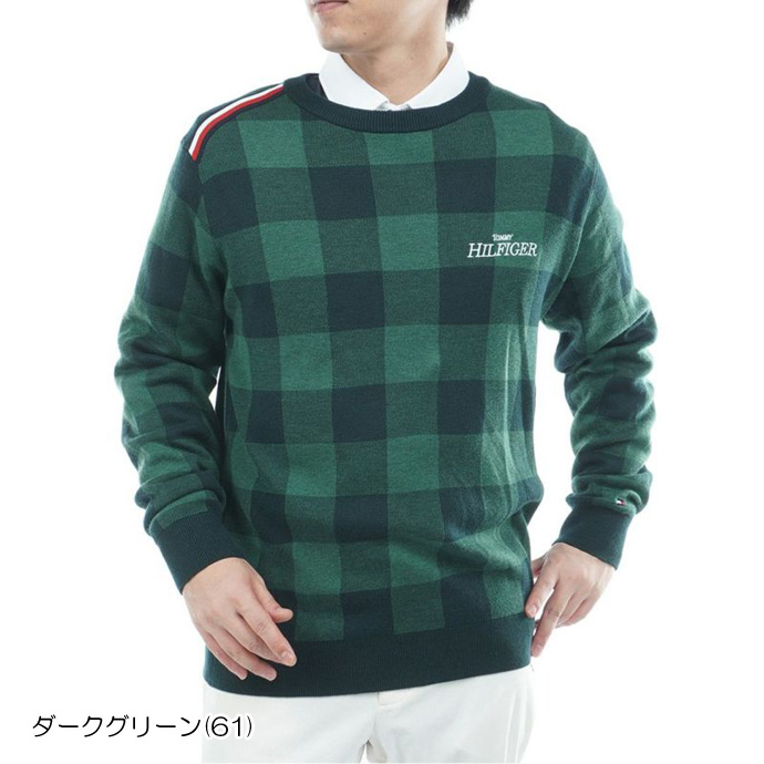 メンズ トミーヒルフィガー ゴルフウェア セーター チェックジャガード