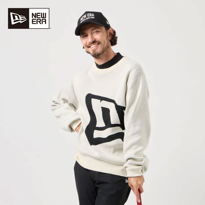 メンズ ニューエラ ゴルフウェア セーター KNIT SWEATER NE FLAG OFF