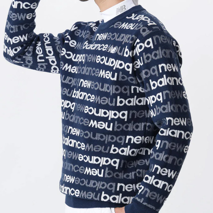 美品 NEWBALANCE ニューバランス ゴルフウェア メンズニットセーター４ New Balance Golf（ニューバランスゴルフ） セーター ネイビー×ブルー