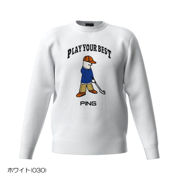 メンズ ピン ゴルフウェア セーター Mr．PINGジャカードクルー