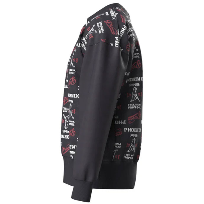 メンズ ピン ゴルフウェア セーター ジャカードクルーネックニット