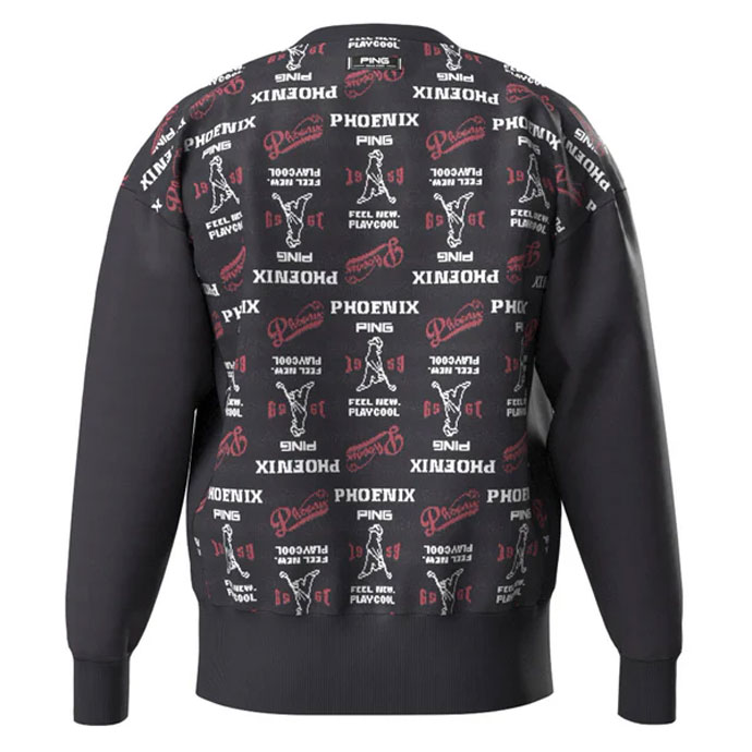 メンズ ピン ゴルフウェア セーター ジャカードクルーネックニット