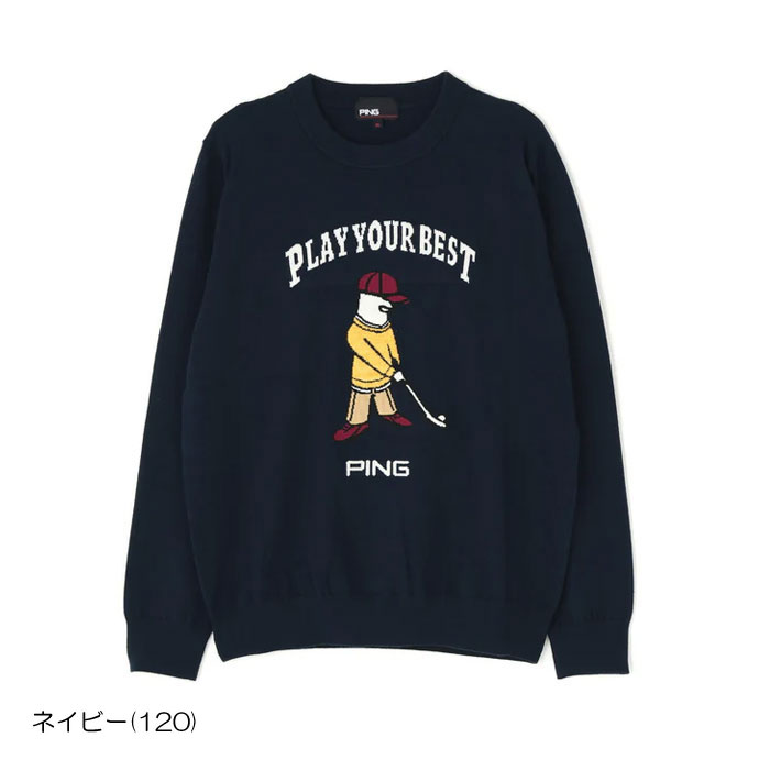 レディース ピン ゴルフウェア セーター Mr．PINGジャカード