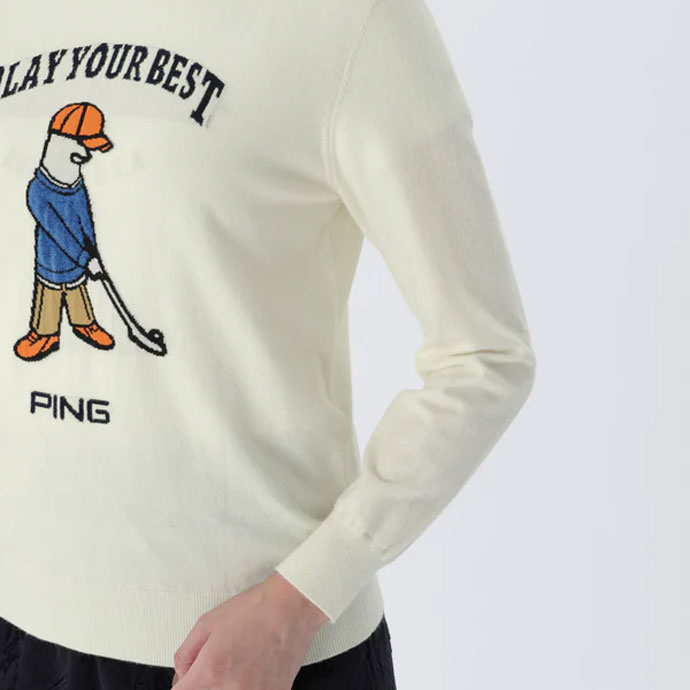 レディース ピン ゴルフウェア セーター Mr．PINGジャカード