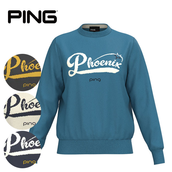 ピン ゴルフウェア セーター モールジャカードクルーネックニット