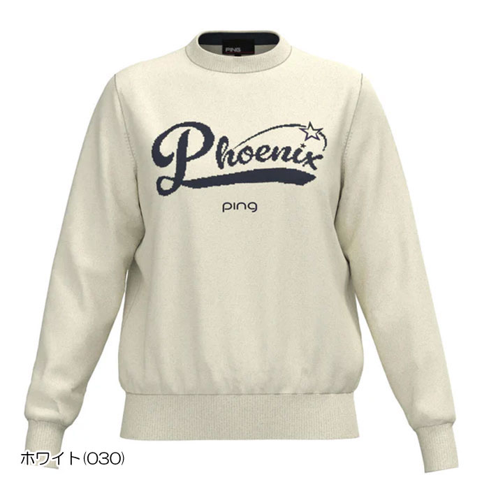 レディース ピン ゴルフウェア セーター モールジャカードクルーネック