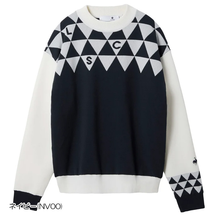 レディース ルコック ゴルフウェア セーター 裏地付き防風モックネック