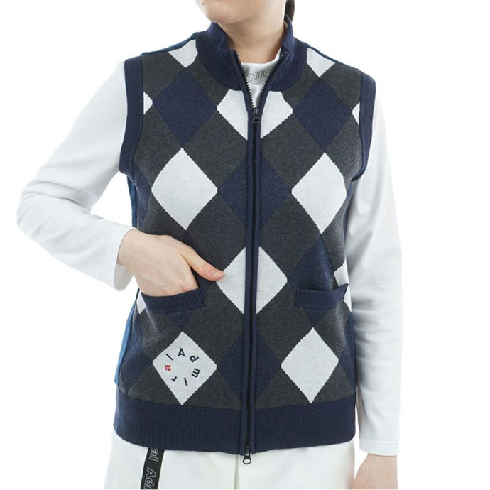 レディース アドミラル ゴルフウェア ベスト アーガイルバックボア