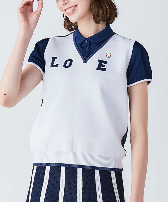 レディース アルチビオ ゴルフウェア ベスト LOVEバックメッシュ