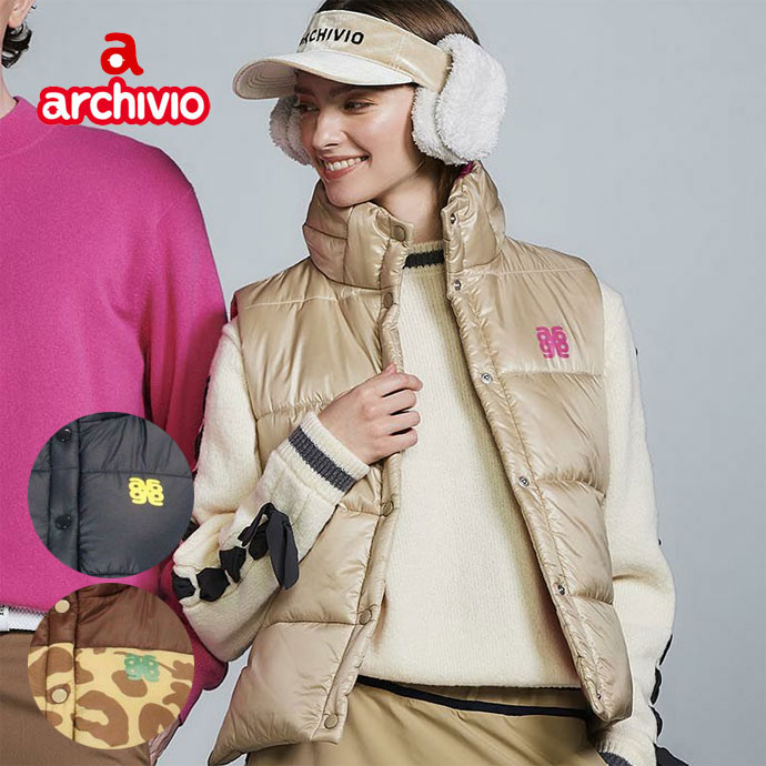 レディース アルチビオ ゴルフウェア ベスト 中綿サイドロゴベスト