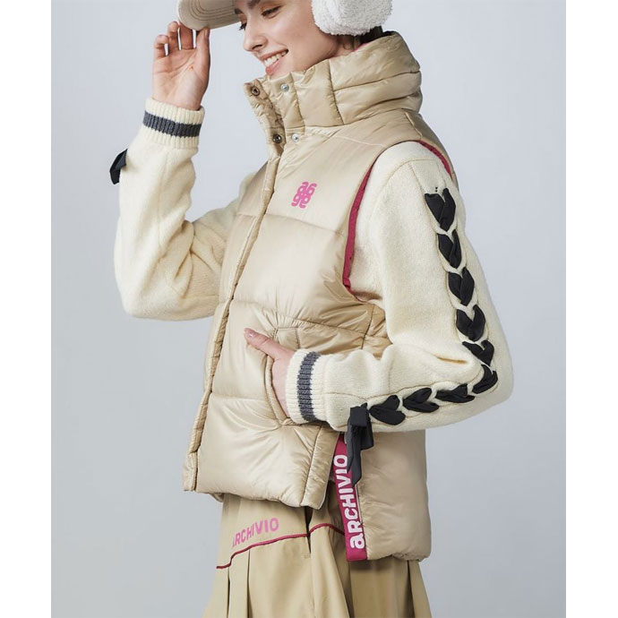 レディース アルチビオ ゴルフウェア ベスト 中綿サイドロゴベスト