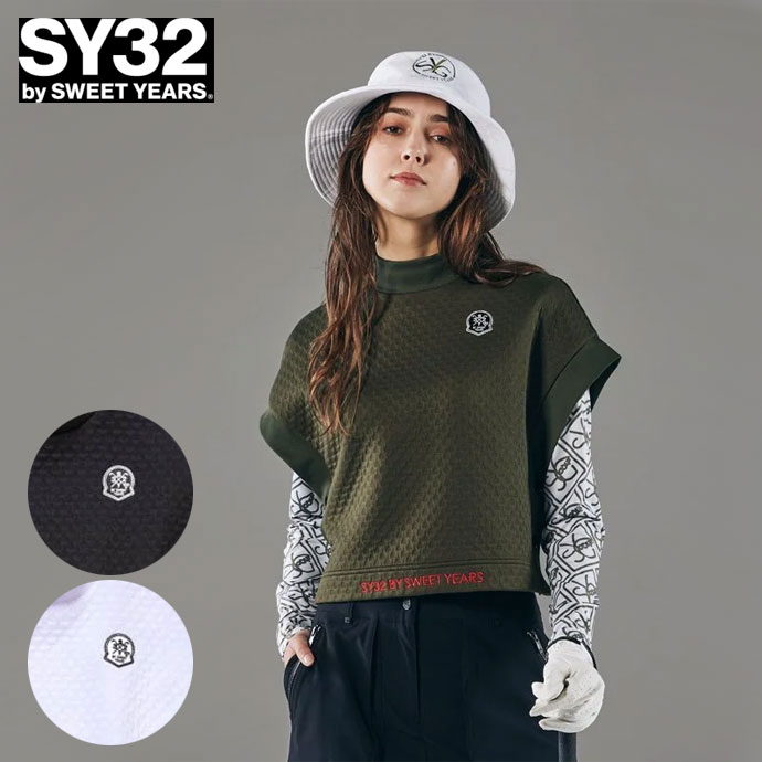 レディース SY32 ゴルフウェア ベスト KNITJACQUARDVEST 24A04W