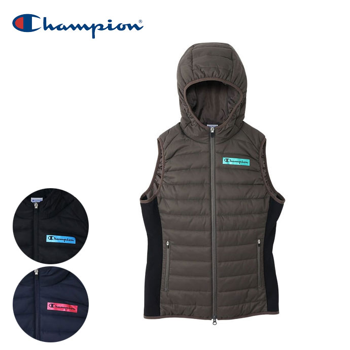 レディース チャンピオン ゴルフウェア ベスト フーデッド ジップ