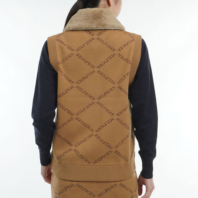 レディース トミーヒルフィガー ゴルフウェア ベスト モノグラムジャカ